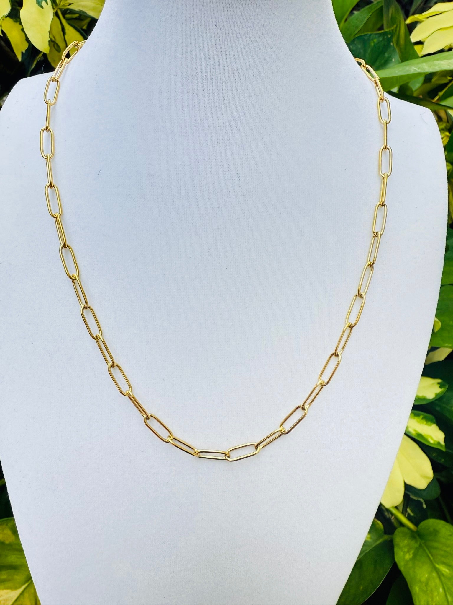 Thin Paper Clip Chain Dorado